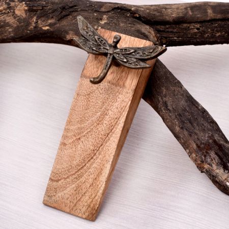 Dragon Fly Design Iron Wooden Door Stopper